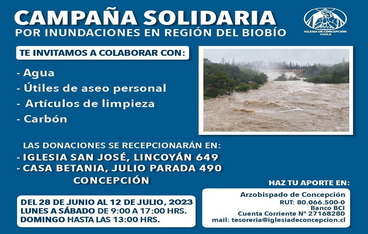 Campaña Solidaria por inundaciones Región del Bío Bío
